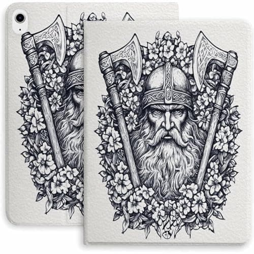 Viking Warrior Emblem Case for iPad 9th/10th/11th Gen,Mini 5/4/3/2/1(7.9in) Mini 6 (8.3in) Mini 7(8.3in),Air 4/5/6/7,Pro 11in(2020/2021/2022/2024) Auto Wake/Sleep