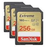 SANDISK 256GB Extreme SDXC UHS-I Memory Card - C10, U3, V30, 4K, UHD, SD Card - SDSDXVV-256G-GNCIN (Pack of 3)