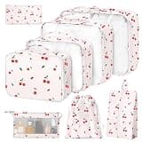 8 Set Packing Cubes for Suitcases,Packing Cube with Shoe, Cosmetics, Clothing, and Accessories Bags Packing Cubes for Travel Luggage Organizer Women Men(Cherry)