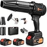 Leaf Blower Cordless, Lightweight Handheld Leafs Blower with 2 Batteries -980,000RPM Powerful Electric Leaf Blower for Snow, Yard, Patio, Driveway Outdoor Clean - Car Dryer Air Blower, Debris Blower