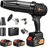 Leaf Blower Cordless, Lightweight Handheld Leafs Blower with 2 Batteries -980,000RPM Powerful Electric Leaf Blower for Snow, Yard, Patio, Driveway Outdoor Clean - Car Dryer Air Blower, Debris Blower