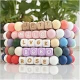 Goucrro Personalized Beaded Dog Collars Cute Fashion Pet Collar with Buckle Custom Dog's Name Dog Cat ID Collar Pet Necklace