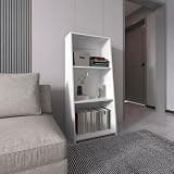 agnixnaf Ladder Bookcase 47" H, 3 Tier, White Bookshelves Storage, Modern, for HomeOffice