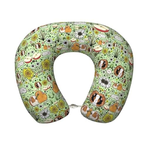 YQxwJL Soft Guinea Pig Print Pillows for Neck and Shoulder Support,Travel Essentials for Flying and Traveling