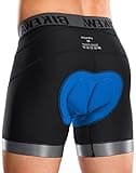 Bikewa Men's Cycling Underwear with Anti-Slip Leg Grips 4D Padded Bike Shorts MTB Liner for Bicycle Biking Riding(Black,3XL)