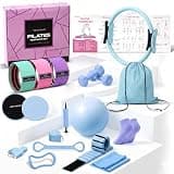 Home Pilates Kit Pilates Equipment Set, Better Yoga Pilates Essentials Kit for Women with 14.5" Pilates Ring, Ball, Resistance Bands, Ankle Weights, Dumbbells, Sliders, Stretch Band, Yoga Strap Socks