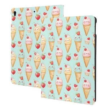 Cute Ice Cream Cake Print Compatible with ipad air 3rd Generation Case, Cute Tablet Cases Compatible with ipad 10.5 Case Cover, Auto Wake/Sleep, Folio Stand