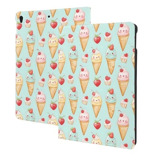 Cute Ice Cream Cake Print Compatible with ipad air 3rd Generation Case, Cute Tablet Cases Compatible with ipad 10.5 Case Cover, Auto Wake/Sleep, Folio Stand
