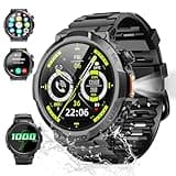 Smart Watches for Men (Answer/Make Call), 1.53" HD Military Smartwatch, 50+ Days Extra-Long Battery Life Fitness Tracker, Flashlight/110+Sports/Heart Rate/Sleep Monitor/IP68 Waterproof Android iOS