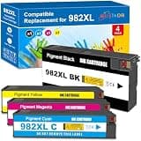 Compatible 982X Ink Cartridges Replacement for HP 982 Ink Cartridges Compatible for PageWide Enterprise Color Flow MFP 785f 785zs 780dn 780dns 765dn Printers (4-Pack, Black Cyan Magenta Yellow)