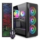STGAubron Gaming PC Desktop Computer, Intel Core i7 up to 3.9GHz, GeForce RTX 3060Ti 8G, 16GB RAM, 512GB SSD, WiFi 6, BT 5.0, RGB Fan x 4, Windows 11 Home