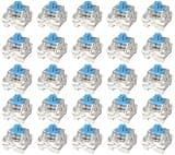 25 Blue 3-Pin Clicky Mechanical Keyboard Switches, Pre-Lubricated MX-Compatible RGB Switches for Repair, Custom Builds, Typing, Gaming, and 3D-Printed Clicker Projects
