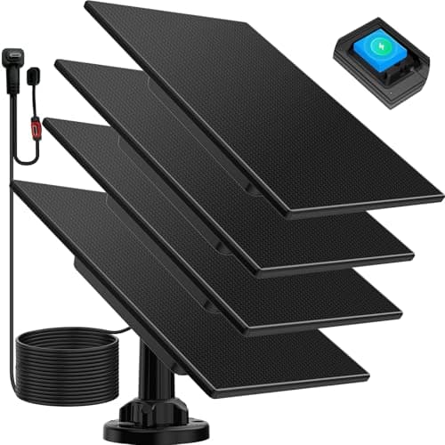 Solar Panel for Blink Camera, Solar Power + Built-in 4000mAh Battery: Dual Power Supply Ensures Uninterrupted Power, Type-C & Micro USB for Blink 4(4th Gen)/Outdoor(3rd Gen)/XT3 & XT2 & XT - 4 Pack