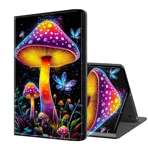 ETLKJVBL for Fire Max 11 Tablet Case(13th Generation,2023 Release), Auto Sleep/Wake, Neon Mushrooms with Butterfly Multiple Angles Viewing Folio Stand Case for Amazon Fire Max 11 Tablet