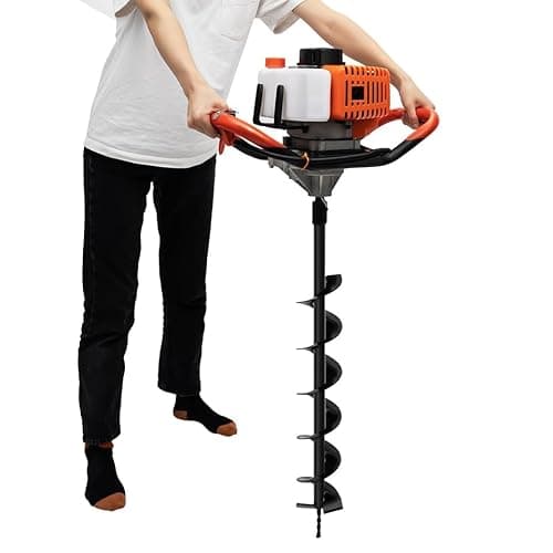 52CC Gas Powered Power Broom Sweeper, 2.3HP 2-Stroke Rotary Brush Cleaner with Nylon Sweeping Head and Shoulder Strap, Handheld Lawn Street Turf Sweeper for Snow, Dirt, Farm, Driveway