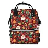 Pioyoku Merry Christmas Santa Claus (2) Print Diaper Bag Backpack -Multifunction Travel Baby Diaper Bag,Baby Bags For Girls Boys