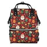 Pioyoku Merry Christmas Santa Claus (2) Print Diaper Bag Backpack -Multifunction Travel Baby Diaper Bag,Baby Bags For Girls Boys