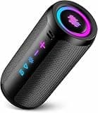 TIMU Portable Bluetooth Speaker, Powerful Sound Wireless Speaker: Boost Bass, Bluetooth 5.4, 24H Playtime, 8 RGB Modes, IPX7 Waterproof, TWS Pairing, Beach/Vacation Essentials, Gift Ideas(Black)