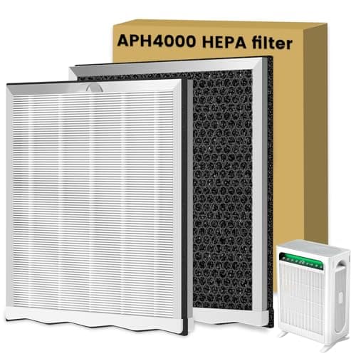 APH4000 Replacement Filter Compatible with KNKA APH4000 Air Puri-fier, 2-in-1 H13 True HEPA and Activated Carbon Filter, White, 2 Pack