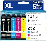 CHOUINKR Remanufactured Replacement for Epson 232 Ink Cartridge 232XL with Expression Home XP-4200 XP-4205, WF-2930 WF-2950 (2 Black Cyan Magenta Yellow, 5 Pack)