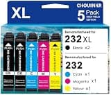 CHOUINKR Remanufactured Replacement for Epson 232 Ink Cartridge 232XL with Expression Home XP-4200 XP-4205, WF-2930 WF-2950 (2 Black Cyan Magenta Yellow, 5 Pack)