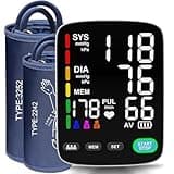 Blood Pressure Monitor,Automatic Upper Arm Blood Pressure Machine with 3x199 readout,5.4 inch LED Large Screen,Adjustable Two Cuff 9 to 17 inches or 13 to 21 inches