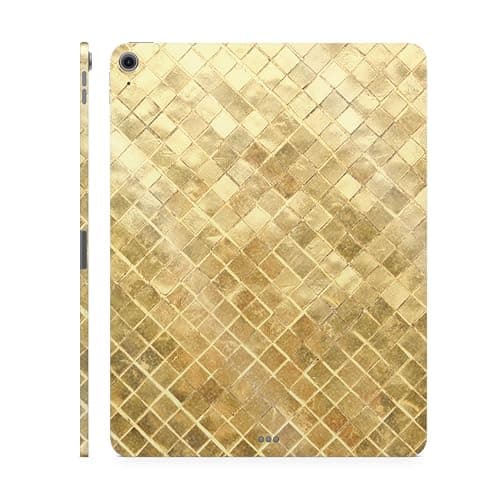 Glossy Glitter Tablet Skin Compatible with Apple iPad Air 11 (M2) 2024 - Gold Tiles - Premium 3M Vinyl Protective Wrap Decal Cover - Easy to Apply | Crafted in The USA by MightySkins