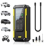 DWW Tire Inflator Portable Air Compressor, 150 PSI Cordless Air Pump for Car Tires with Digital Gauge, Auto Shut-Off & LED Light, 5 Preset Modes, Rechargeable Electric Pump for Bike, Motorcycle & Ball