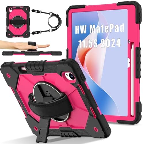 Tablet PC Bags Cases Sleeves Case Compatible with Huawei MatePad 11.5S 11.5inch Released 2024 Case Shockproof Case Tablet Case, Full Protective Case 360 Degree Rotating Multi-Function Grip Bracket+Sho