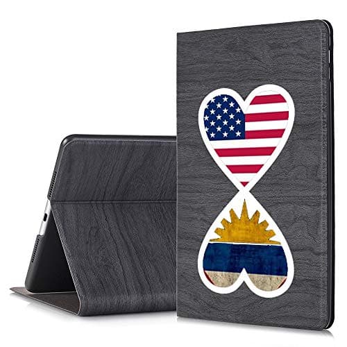NickyPrints - Black Slim Tree Texture Designer Stand Case for iPad Pro 9.7 - Infinity Forever Love Heart American Antigua and Barbudan Antiguaandbarbuda Flag - Printed Full Protective Cover.