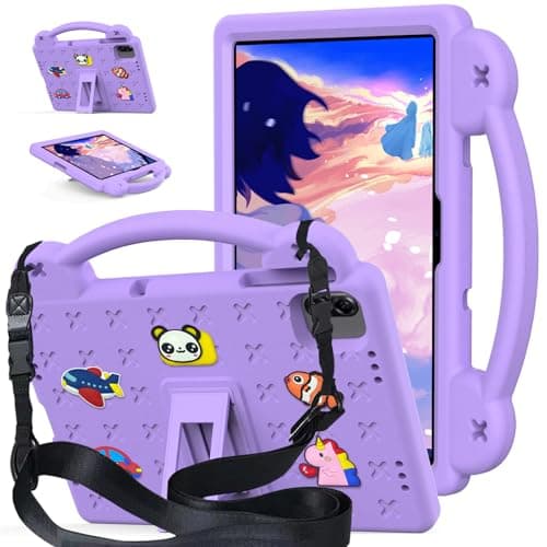 QYiiD Kids Case for Honor Pad X8a 2024/Honor Pad X8B 2026/Pad X9 11 inch 2024/Infinix Xpad 11 inch 2024, Kids EVA Protective Shockproof Cover with Stand Handle, Shoulder Strap, Handle Stand, Purple
