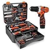 255-Piece Tool Set - Tool Kit with 12V Cordless Drill Driver, Toolbox Storage Case with Drawer, General Household Drill Set for DIY Projects, Home Repairs, Handyman