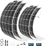 2000 Watt Solar Panel Kit, 4 × 500 Watt Flexible Solar Power Panel Photovoltaic Module with 40A Solar Charge Controller Monocrystalline Solar Panel for Camping Off Grid Battery Charging Boat