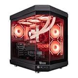 HYPER CYBER Ultra Black Gaming PC Desktop Computer, AMD Ryzen 7 9800X3D, GeForce RTX 5080, 64GB DDR5, 4TB SSD, 360 LCD Liquid Cooler Black, Windows 11 Home, RGB Lighting, WiFi, Ready to Use
