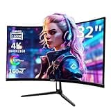 ZZA 32 Inch 4K Curved Gaming Monitor 160Hz Computer Moniter UHD 3840x2160P 1500R Curved VA Screen, Supports AMD Freesync, 120% sRGB HDR10, Wall Mountable Installs, wiht HDMI 2.1 * 2/DP 1.4 * 2, Black