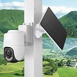 Solar Panel Security 4W 5V, 360° Adjustable Monocrystalline Charging Panel with Cable, Compatible with and Outdoor Cameras, Black(Black)