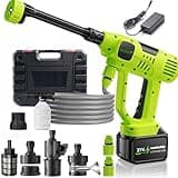 Wadaddy Cordless Car Washer, 1100PSI, Portable Cleaning Tool with 6-in-1 Nozzle, 10 Spray Settings, Battery Display, Self-Priming System for Car, Garden, Patio & Floor