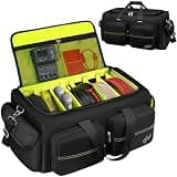 SNIGJAT DJ Bag, Large Capacity DJ Cable Bag with 6 Pockets for Extension Cords, Mics, Pedals, Gig Bag for Musicians, Musician Cable Organizer with Padded Shoulder Strap, DJ Acessories
