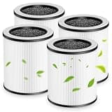 4 Pack P60 Replacement Filter Only Compatible with TPLMB/YARIKI P60 Air Purifier and Vhoiu KJ50 Air Purifier, 3-in-1 Nylon Pre-Filter, HEPA Filter and High-Efficiency Carbon