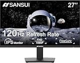SANSUI 27-Inch IPS Monitor, 120Hz, Full HD 1920x1080, HDMI and DisplayPort, VESA Mountable