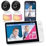 VTech WiFi Baby Monitor with 2 Cameras & 7" IPS Split Screen – 2K Sensor, 1080p HD App, 24X Zoom, Motion Alerts, Video Recording, Night Vision, Free App | Smart HQ Max Twin