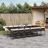 SKM Garden Dining Set Brown PE Rattan 12-Seater Foldable,Brown (Weight 45.42KG)