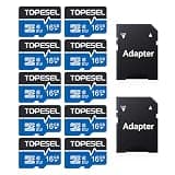 TOPESEL 10 Pack 16GB Micro SD Card with Adapter SDHC UHS-I Flash Memory Card TF Card for Smartphone, Camera, Dash Cam(16GB 10Pack)