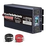 HENGJINGTR 4000W 72V to 220V Converter Pure Sine Wave Power Inverter DC 12V/24V/48V/60V to AC 110V/220V Car Power Inverter for Camping & Auto Accessories,72V to 110V