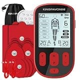 KingPavonini 3-in-1 TENS Unit Muscle Stimulator for Pain Relief Therapy, Dual Channel 36 Modes TENS Machine with 12 Pads, Rechargeable & Portable EMS Muscle Stimulator for Back, Shoulder, Neck