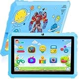 YINOCHE Kids Tablet 7" Android Tablet for Kids 3-7 32GB Tablets for Toddlers with Case WiFi Parental Control Dual Camera Tabletas GMS Certified Toddler Learning Tablets for Children (Blue)
