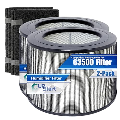 2-Pack 24000 True HEPA Air Purifier Filter Set Replacement for Honeywell 63500 Filter - Compatible with Honeywell 63500 Filters Model with Carbon Foam Pre-Filter Prefilters