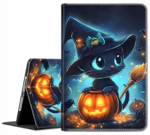 Case for iPad (A16) 11th Generation 11-inch (2025), for iPad 10th Generation 10.9-inch (2022) - Slim Fit Standing Cover with Auto Sleep/Wake, Cute Halloween Cat