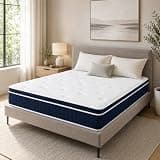 suoofoi 12 Inch King Hybrid Mattress, Medium Firm Innerspring Bed in a Box for Back Pain Relief & Spine Alignment, Responsive Pocket Coils for Side, Back and Stomach Sleepers, 76" x 80"