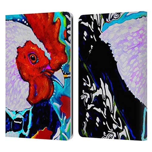 Head Case Designs Officially Licensed Mad Dog Art Gallery Rooster Animals Leather Wallet Case Compatible with Kindle Paperwhite 1/2 / 3